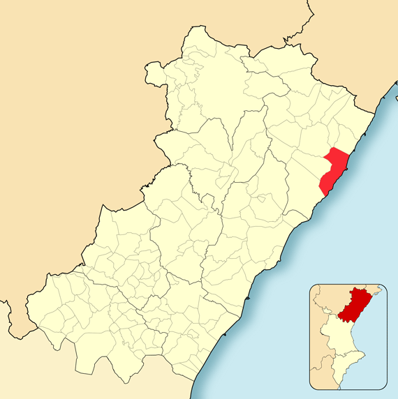 La ciudad de Peñíscola en el mapa de de su provincia