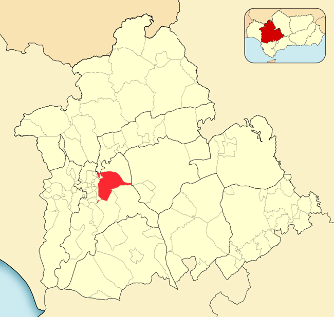 Capital de Andalucía en el mapa de su provincia