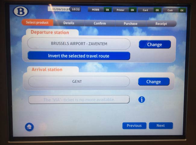 Máquina expendendora Aeropuerto de Zaventem
