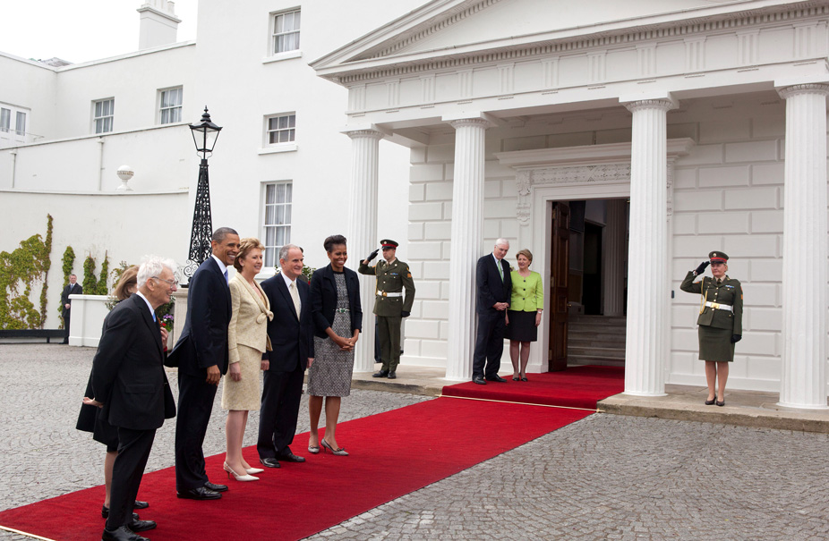 El presidente estadounidense BaracK Obama en Áras an Uachtaráin