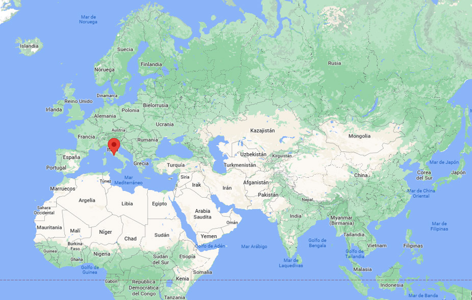 Capital de Italia en el mapa