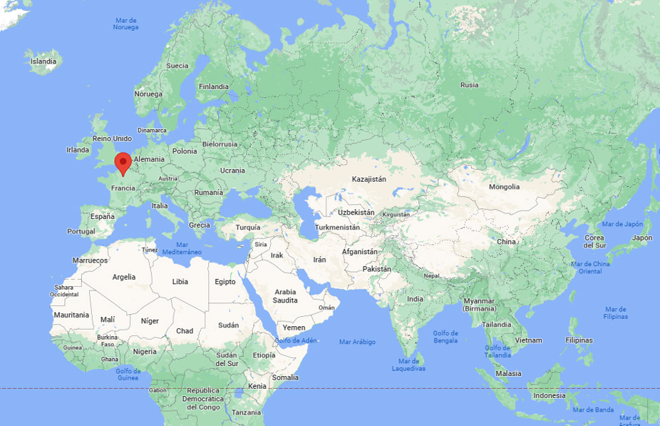 Capital de Francia en el mapa