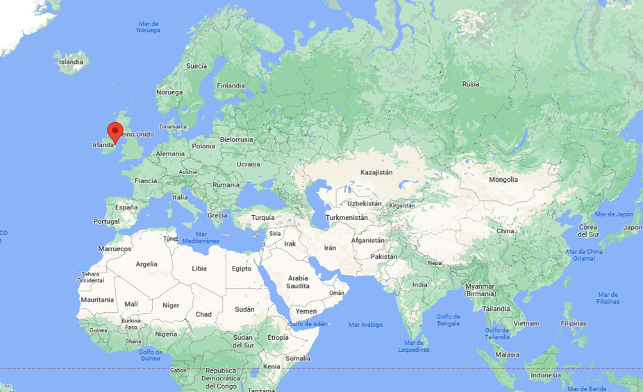Capital de Irlanda en el mapa
