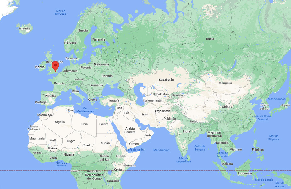 Capital de Reino Unido en el mapa