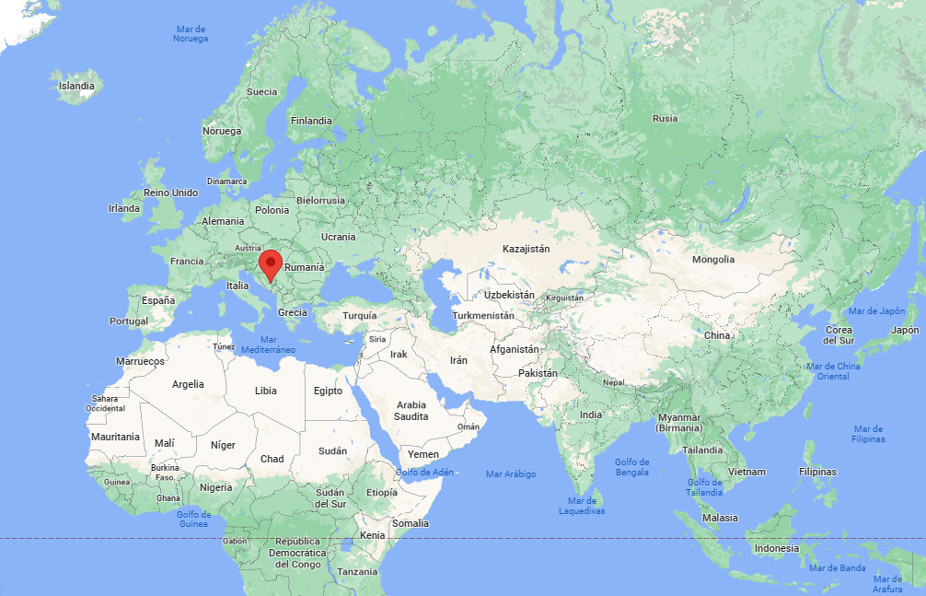 Capital de Bosnia-Herzegovina en el mapa