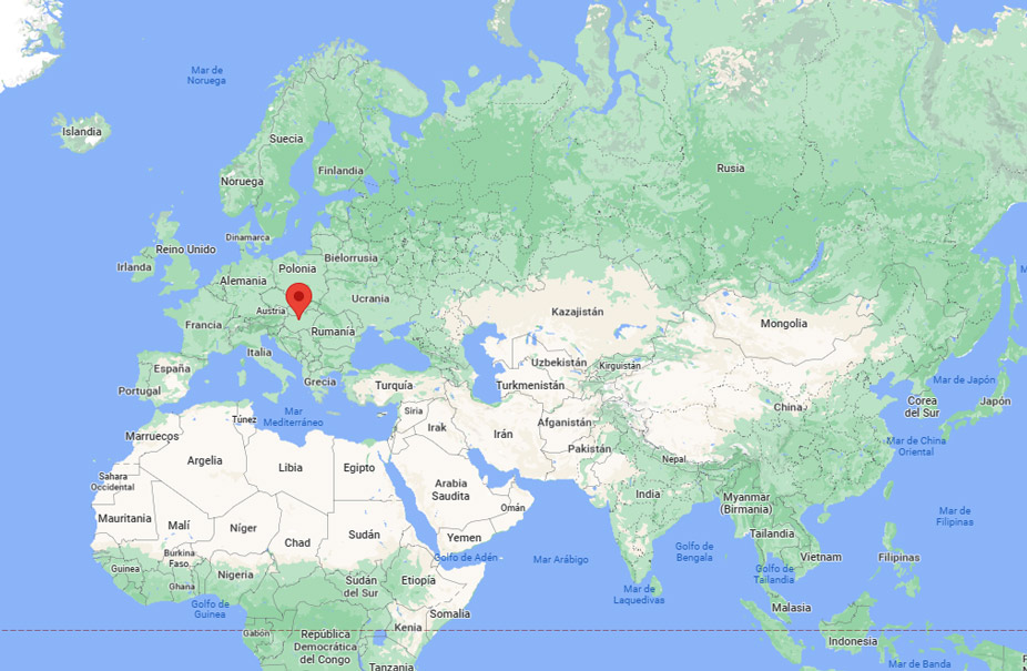 Capital de Hungría en el mapa