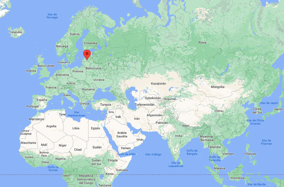 Capital de Letonia en el mapa