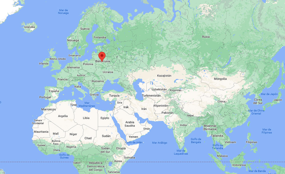 Capital de Bielorrusia en el mapa