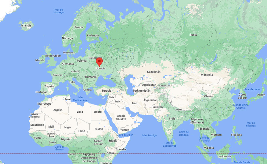 Capital de Ucrania en el mapa
