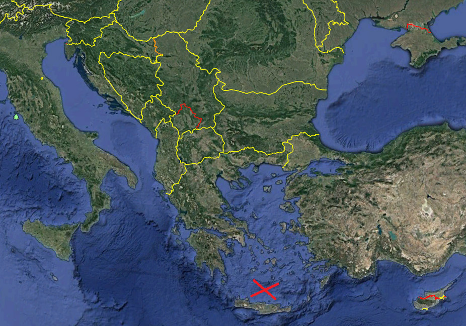 El mar de Creta en el mapa