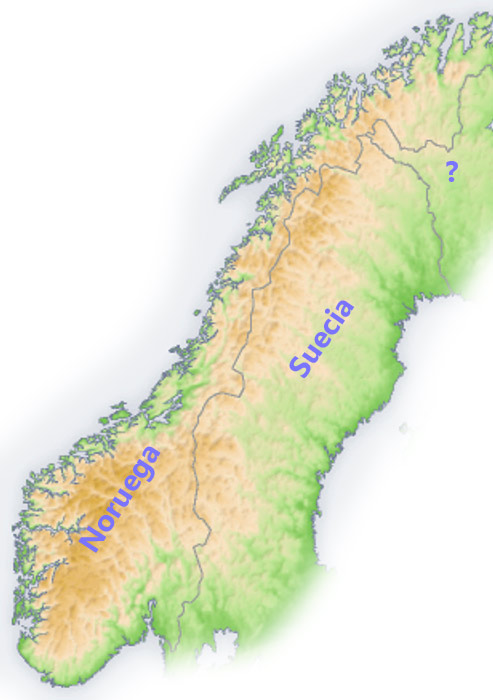 En marrón, los montes escandinavos