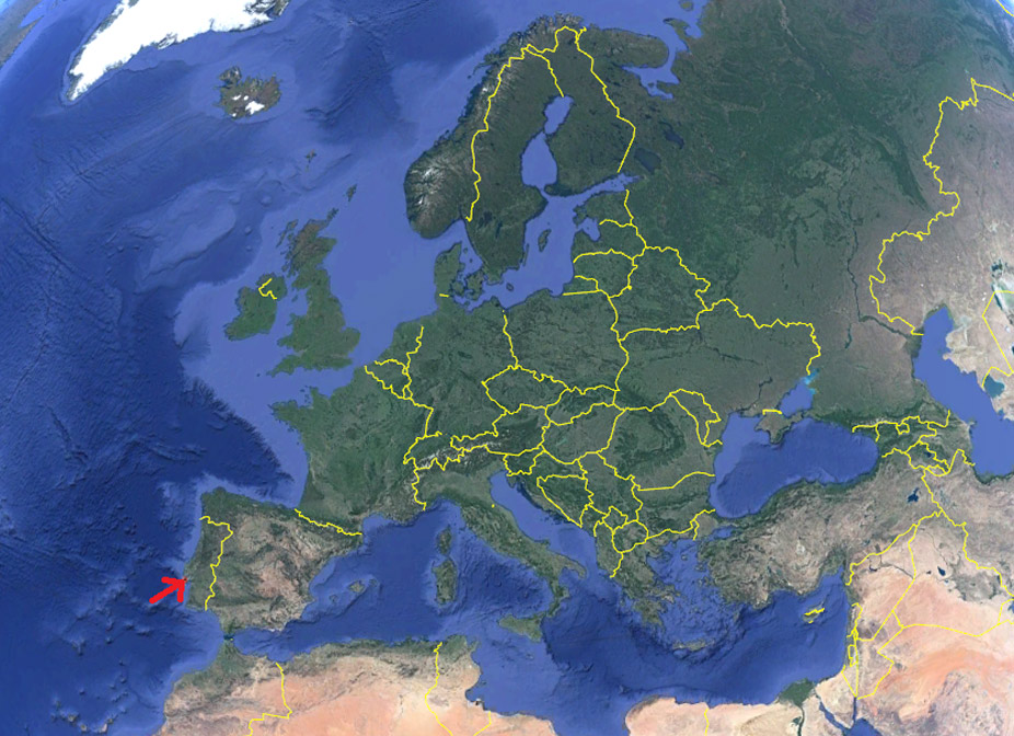 Situación del cabo Espichel