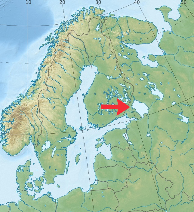 Situación del lago Ládoga