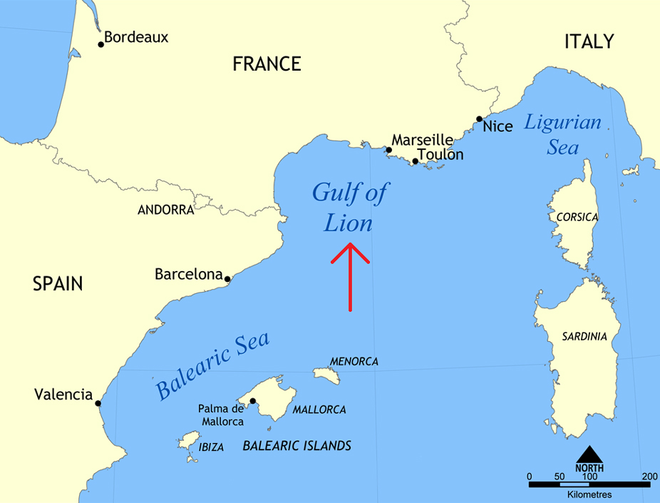 Situación del golfo de León