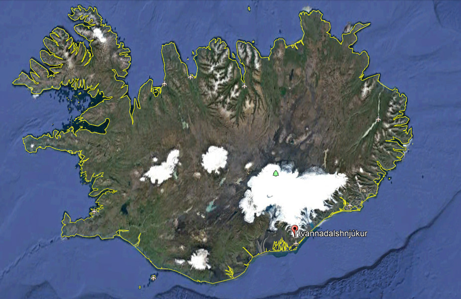 Hvannadalshnjúkur en el mapa