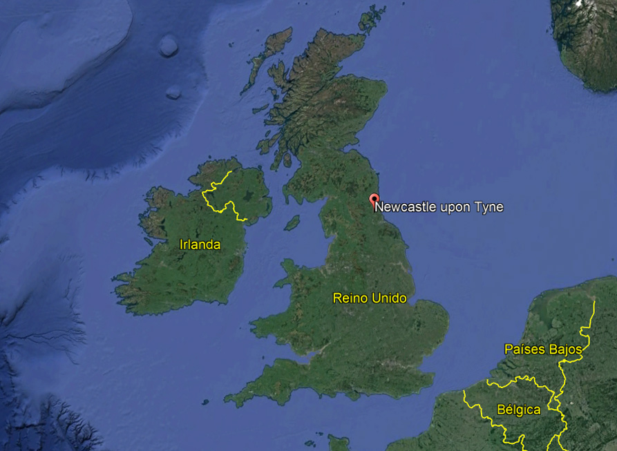 Situación de Newcastle upon Tyne