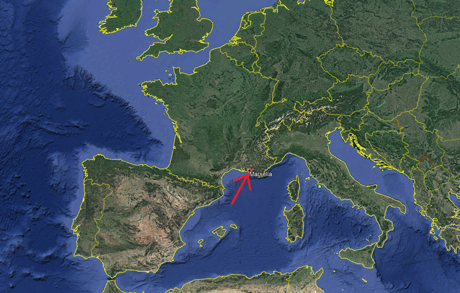 Marsella en el mapa