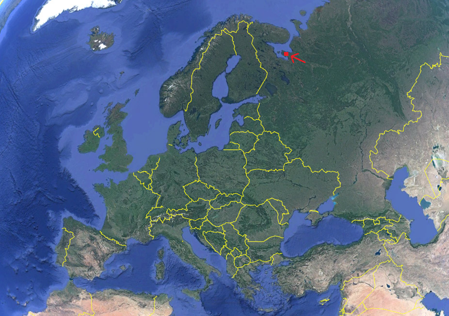 Península de Onega, separa la Bahía Onega  e la Bahía Dvina