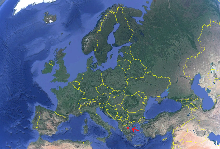 Situación de la montaña Olimpo