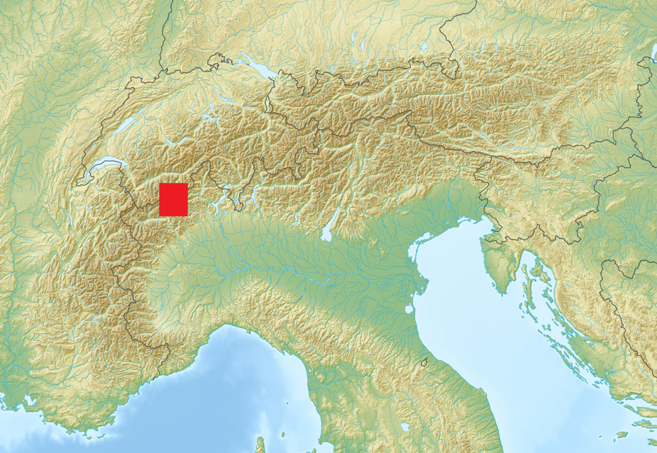 Situación del macizo Monte Rosa