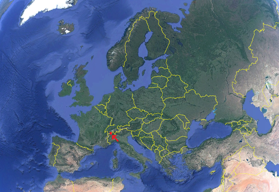 Situación del macizo Monte Rosa