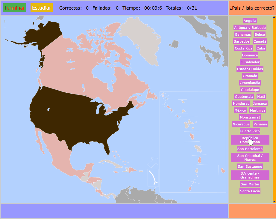 Mapa de América del Norte