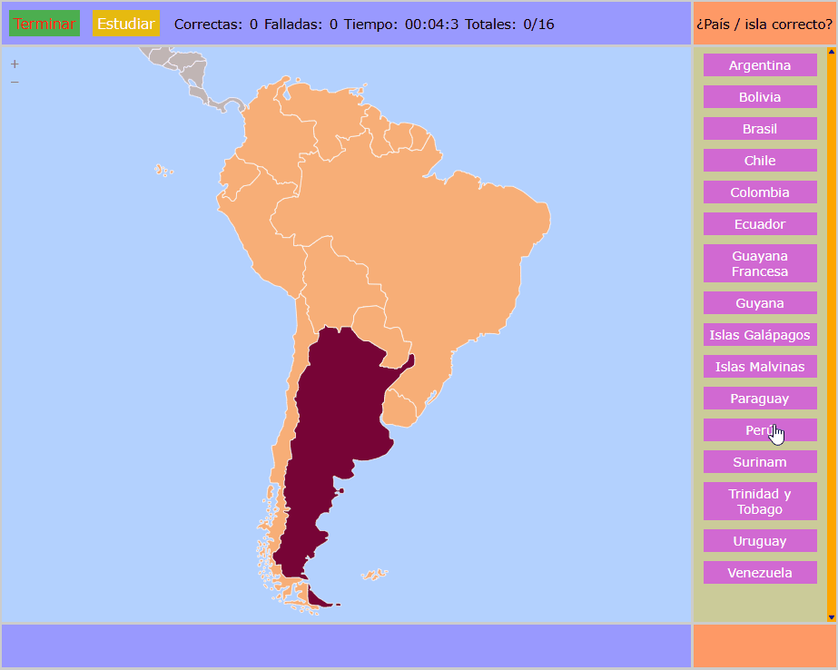 Mapa de América del Sur
