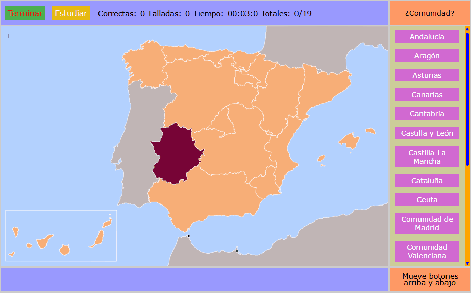 Mapa de las Comunidades Autónomas