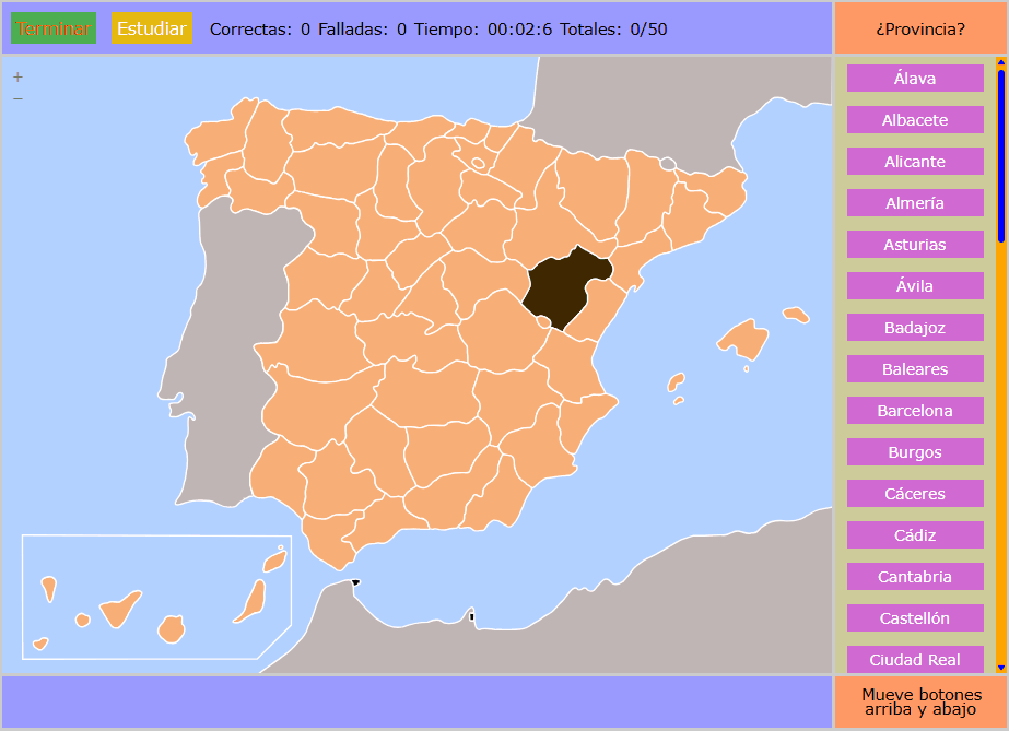 Mapa de las Provincias