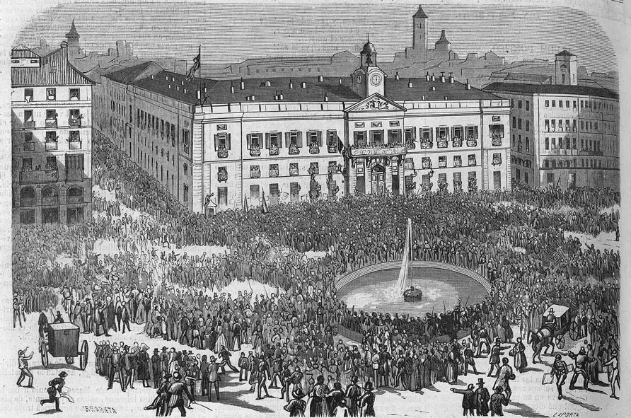 La Puerta del Sol en la mañana del 29 de septiembre de 1868, de Urrabieta