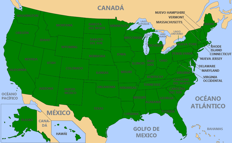Mapa de Estados Unidos