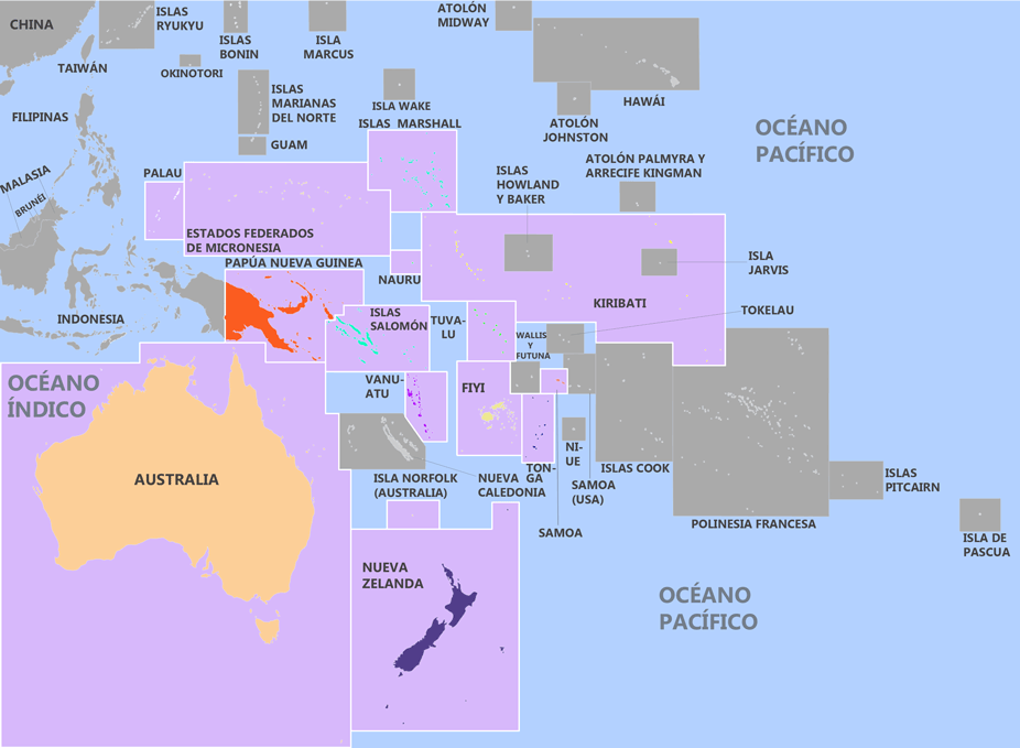 Mapa de Oceanía